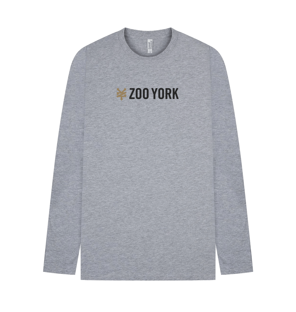Heather Grey Printed Long Sleeve T Shirt Front