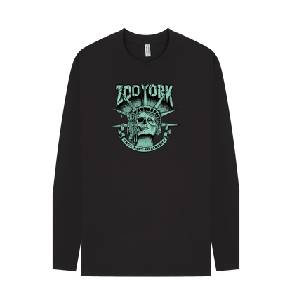 Black Printed Long Sleeve T Shirt Front