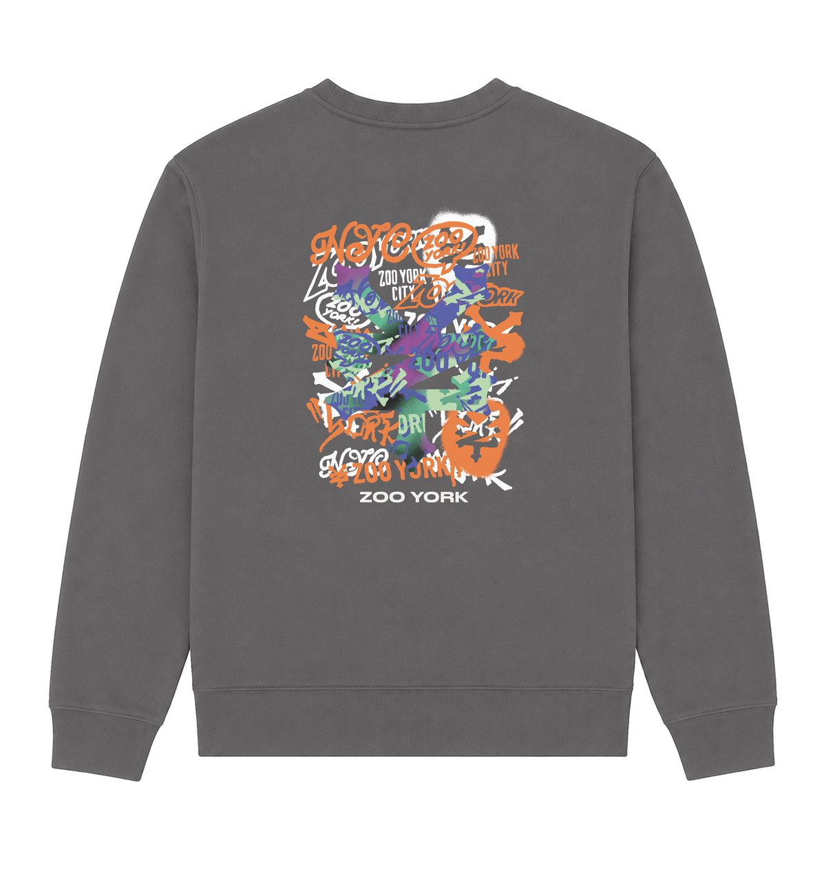 Charcoal Printed Sweater Back