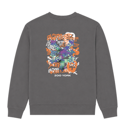 Charcoal Printed Sweater Back