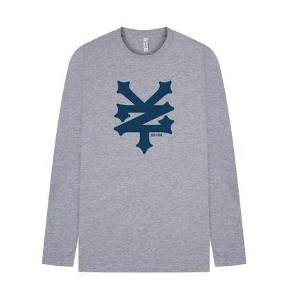 Heather Grey Printed Long Sleeve T Shirt Front