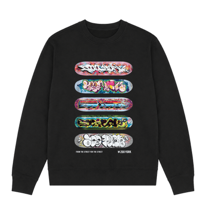 Black Printed Sweater Front