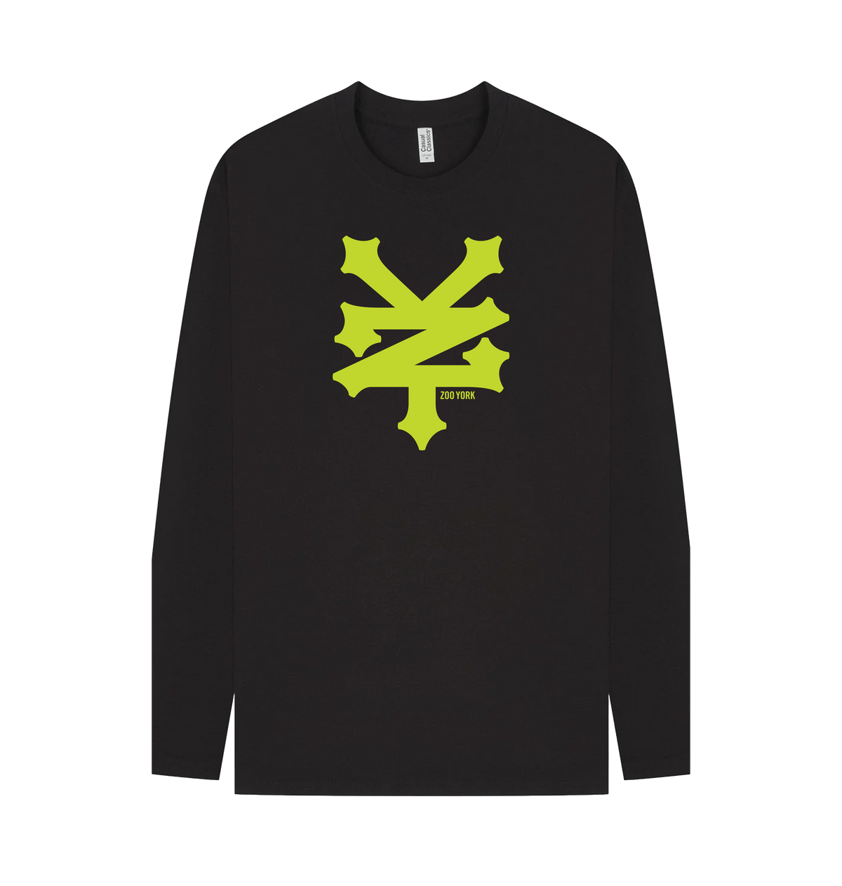 Black Printed Long Sleeve T Shirt Front