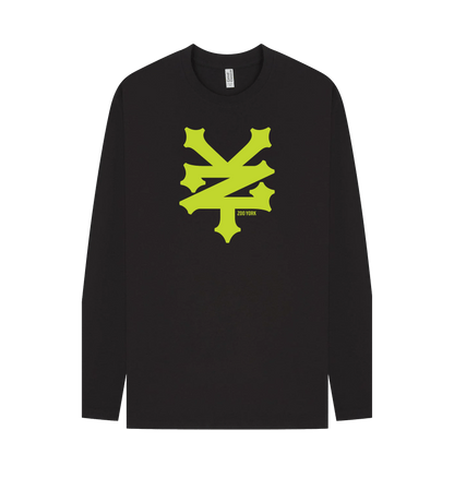 Black Printed Long Sleeve T Shirt Front