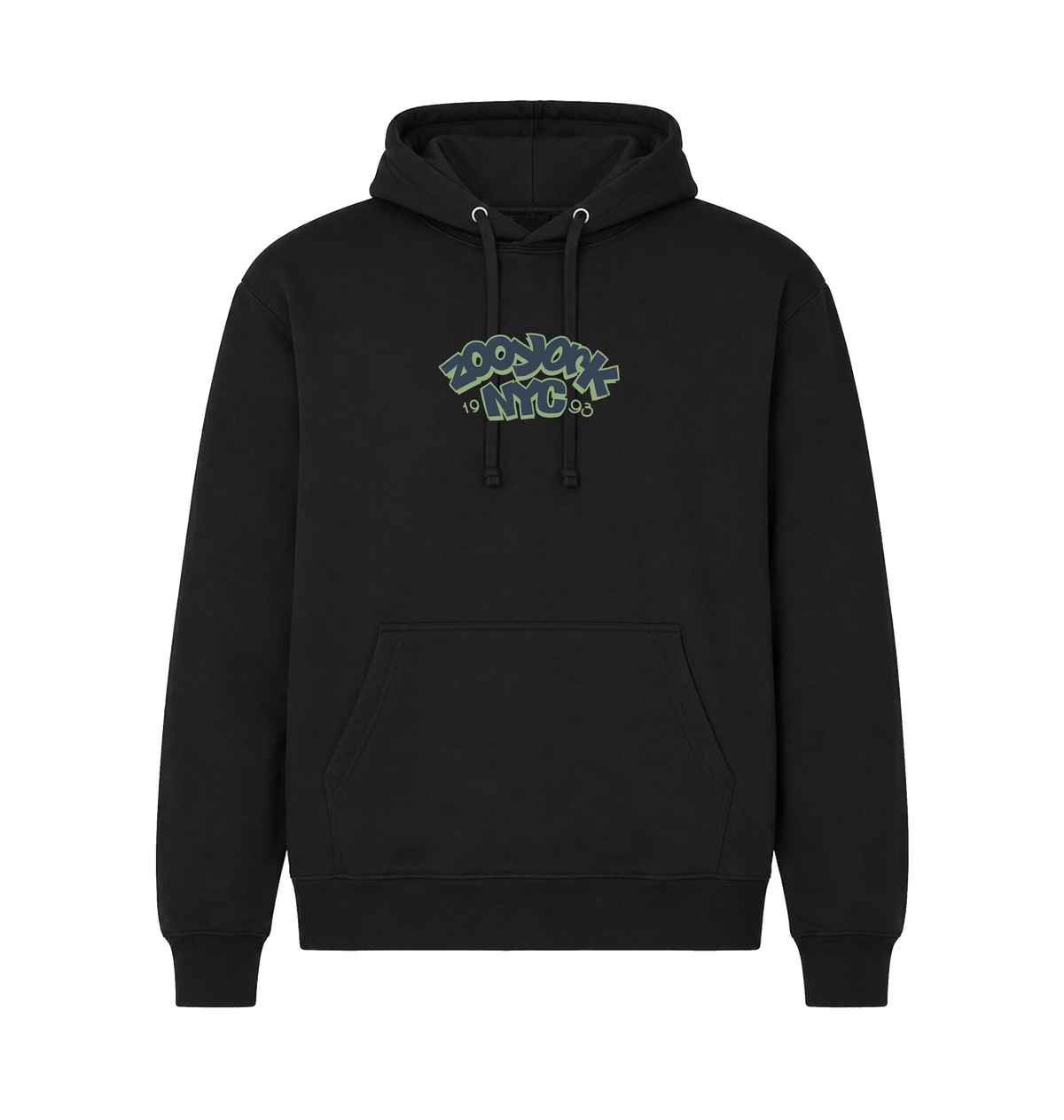 Black Printed Hoody Front