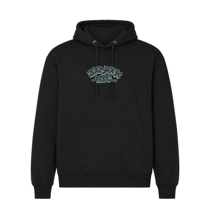 Black Printed Hoody Front