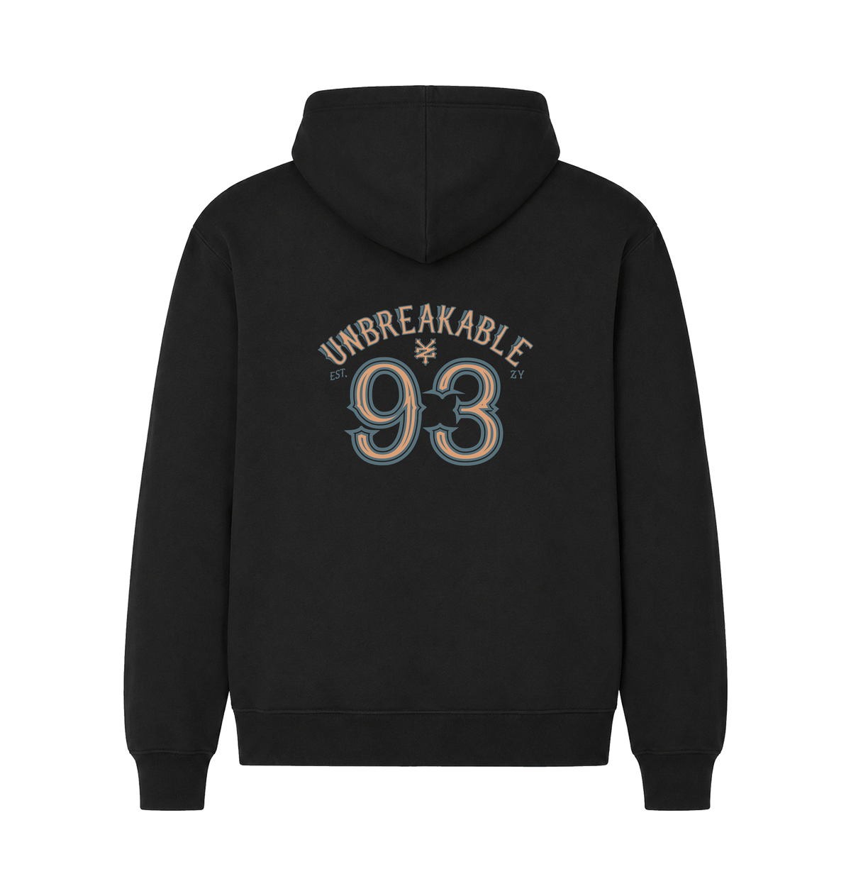Black Printed Hoody Back