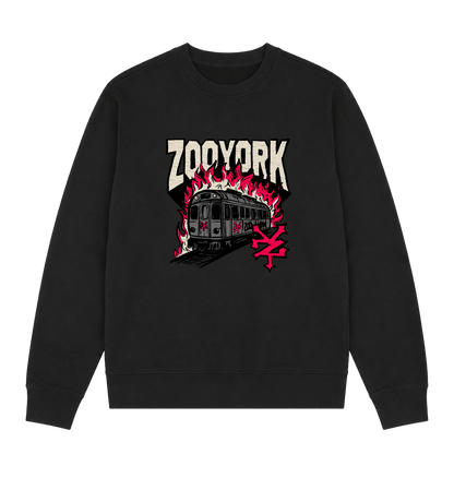 Black Printed Sweater Front