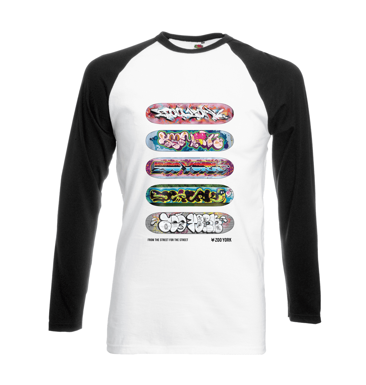 White/Black Printed T-shirt Front