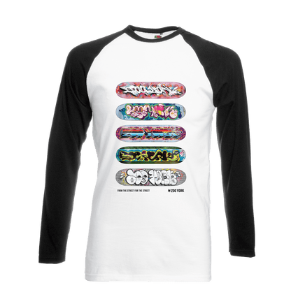 White/Black Printed T-shirt Front