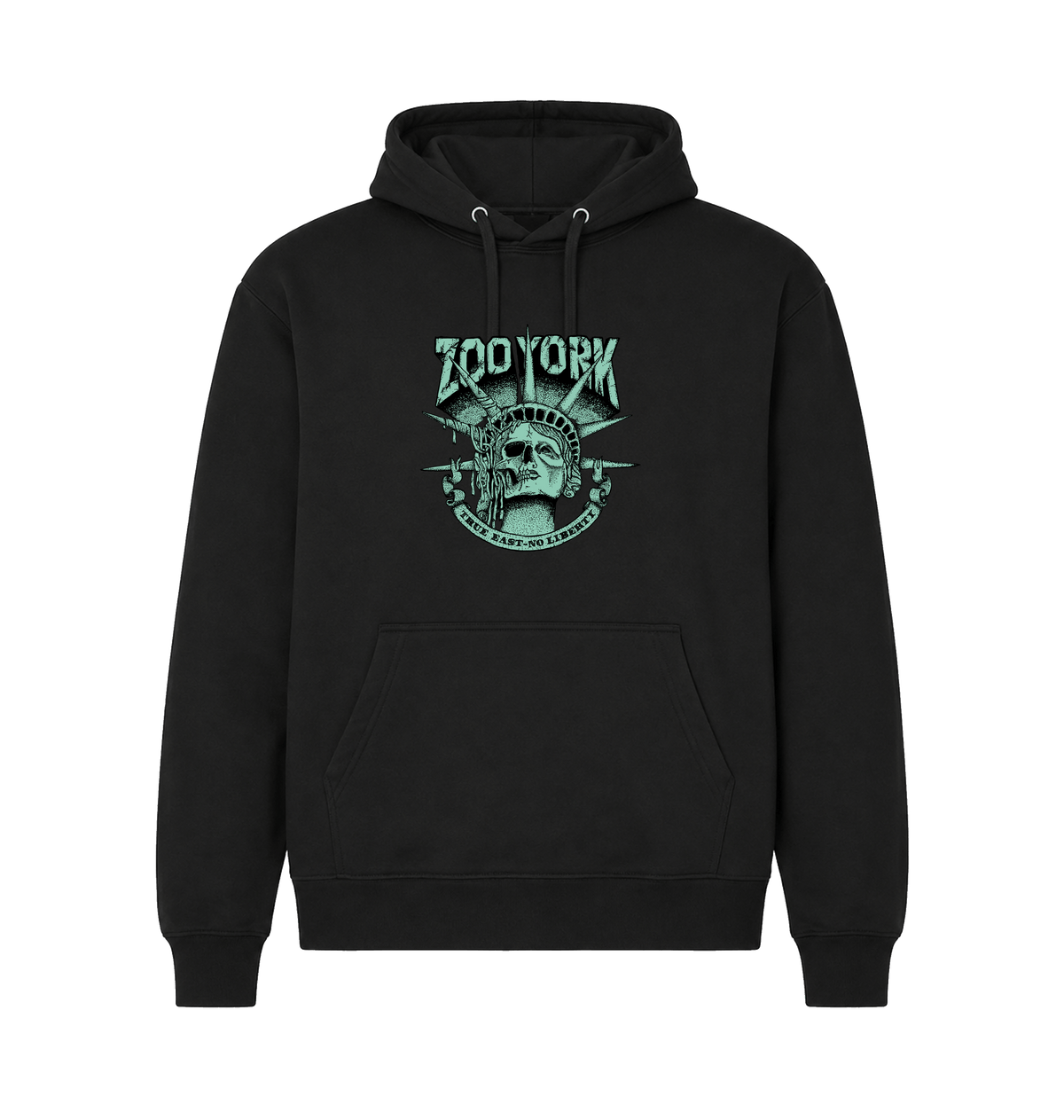 Black Printed Hoody Front