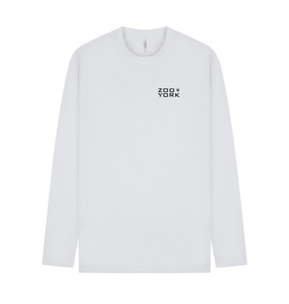 White Printed Long Sleeve T Shirt Front