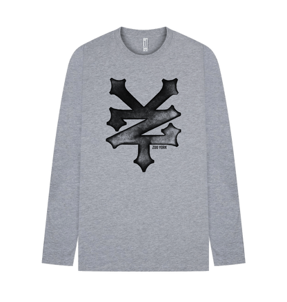 Heather Grey Printed Long Sleeve T Shirt Front