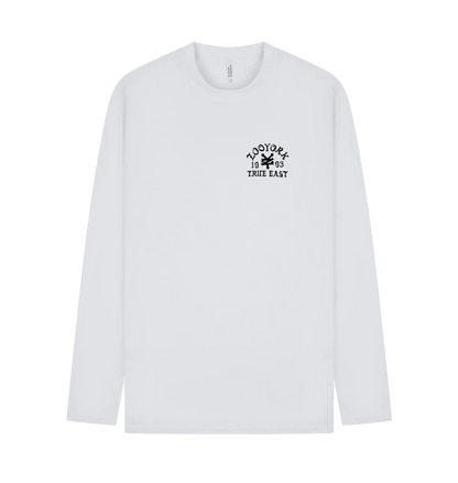 White Printed Long Sleeve T Shirt Front