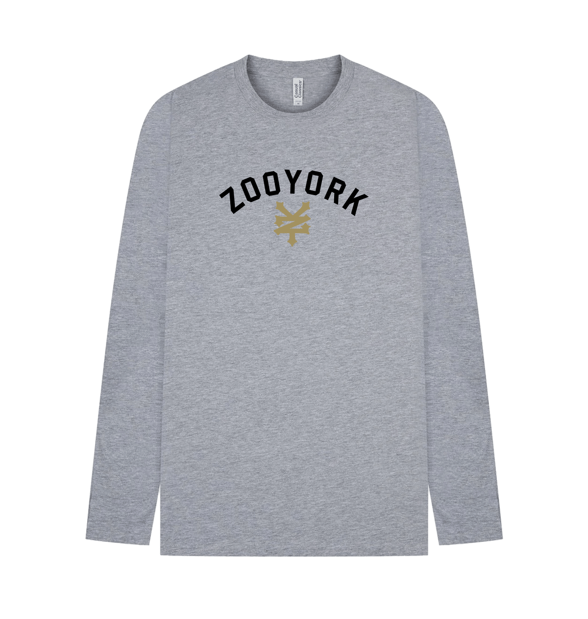 Heather Grey Printed Long Sleeve T Shirt Front