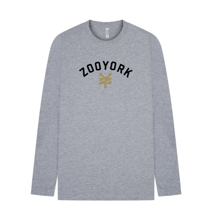 Heather Grey Printed Long Sleeve T Shirt Front