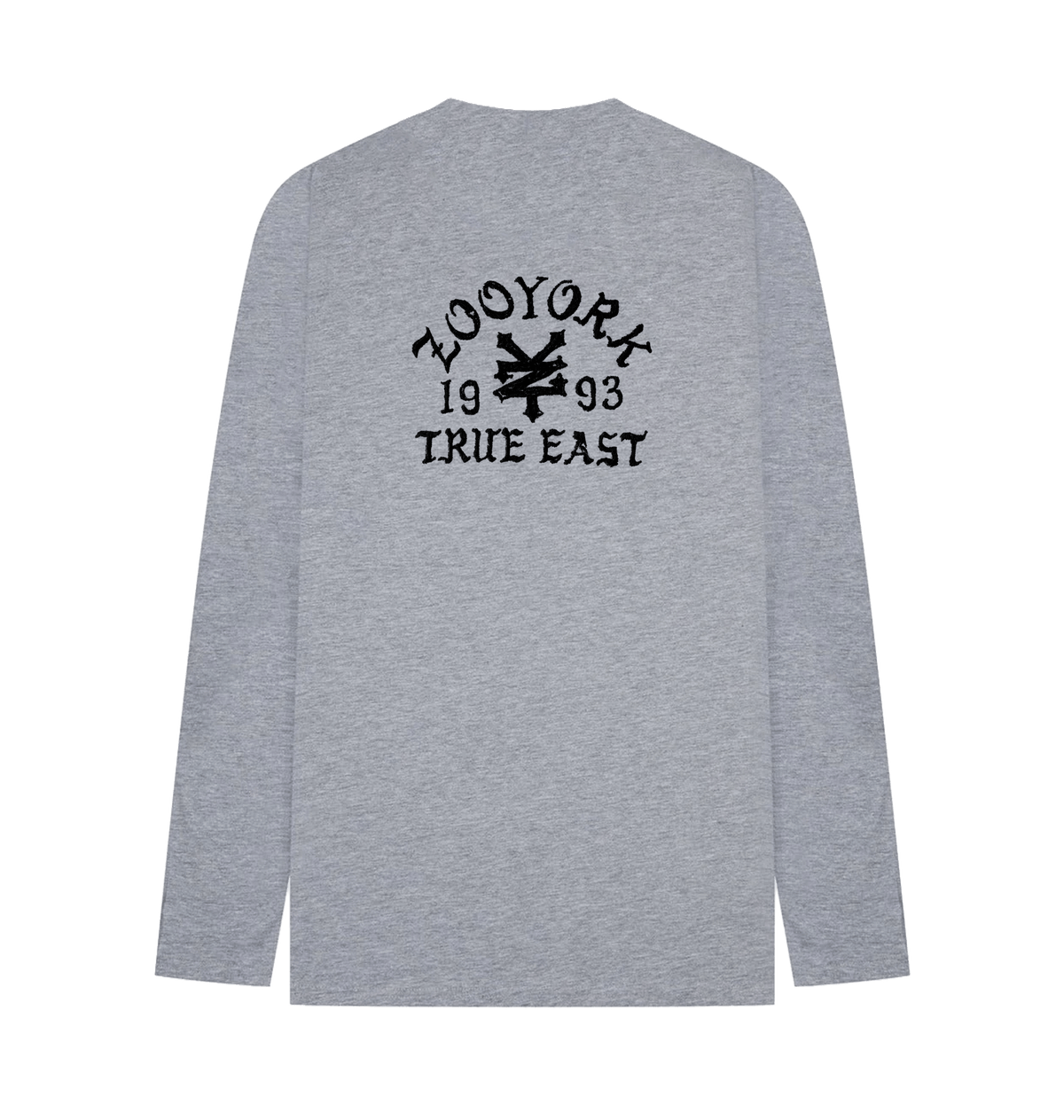 Heather Grey Printed Long Sleeve T Shirt Back