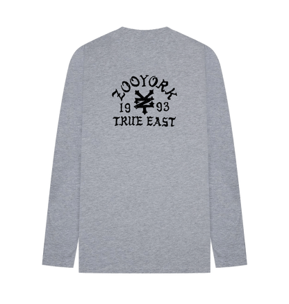Heather Grey Printed Long Sleeve T Shirt Back